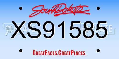 XS91585 South Dakota License Plate