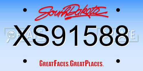 XS91588 South Dakota License Plate