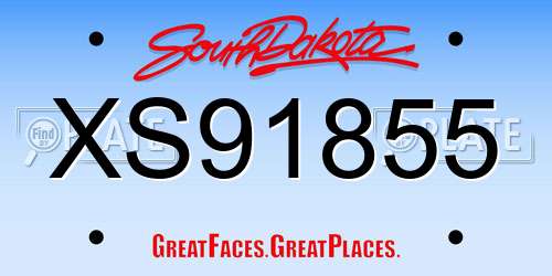 XS91855 South Dakota License Plate