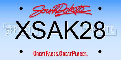 XSAK28 South Dakota License Plate