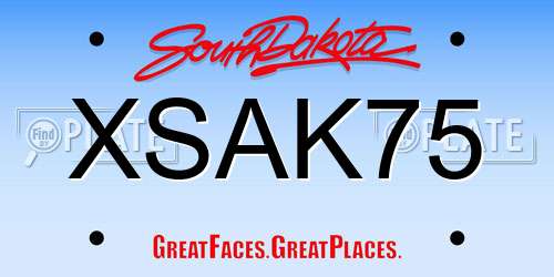XSAK75 South Dakota License Plate