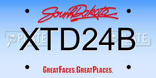 XTD24B South Dakota License Plate