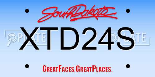 XTD24S South Dakota License Plate