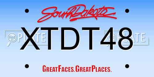 XTDT48 South Dakota License Plate