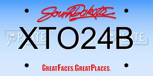 XTO24B South Dakota License Plate