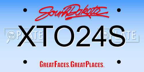 XTO24S South Dakota License Plate