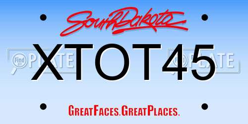 XTOT45 South Dakota License Plate