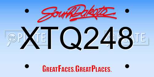 XTQ248 South Dakota License Plate