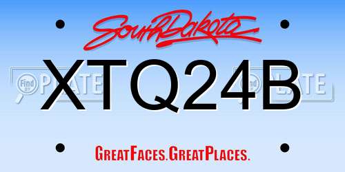 XTQ24B South Dakota License Plate