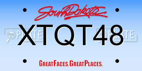 XTQT48 South Dakota License Plate