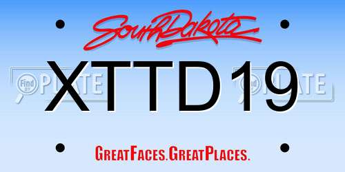 XTTD19 South Dakota License Plate