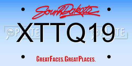 XTTQ19 South Dakota License Plate