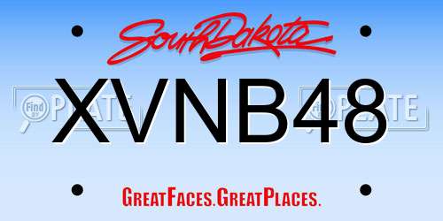 XVNB48 South Dakota License Plate