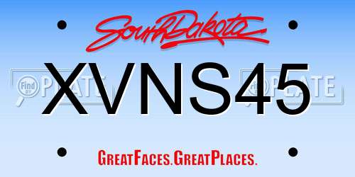 XVNS45 South Dakota License Plate