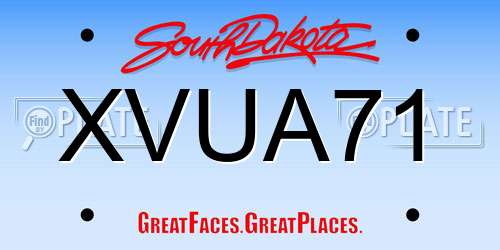 XVUA71 South Dakota License Plate