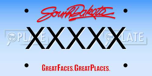 XXXXX South Dakota License Plate