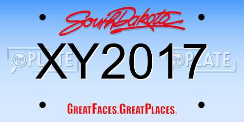 XY2017 South Dakota License Plate