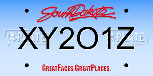 XY2O1Z South Dakota License Plate