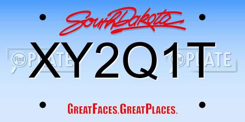 XY2Q1T South Dakota License Plate