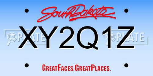 XY2Q1Z South Dakota License Plate