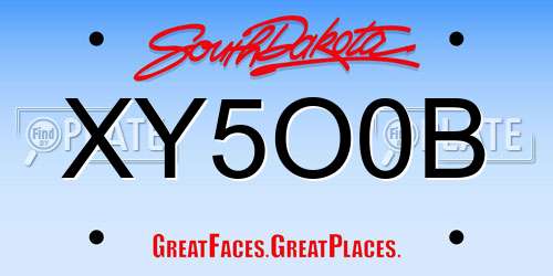 XY5O0B South Dakota License Plate