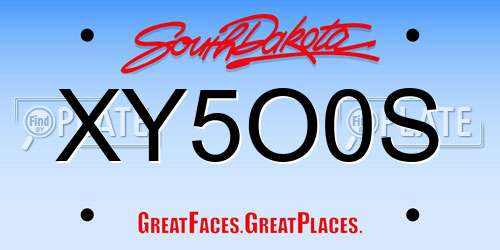 XY5O0S South Dakota License Plate