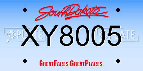 XY8005 South Dakota License Plate