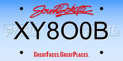 XY8O0B South Dakota License Plate
