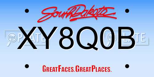XY8Q0B South Dakota License Plate