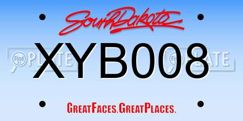 XYB008 South Dakota License Plate