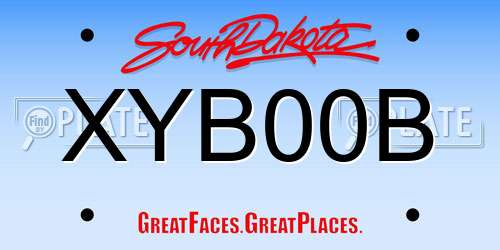 XYB00B South Dakota License Plate