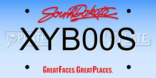XYB00S South Dakota License Plate