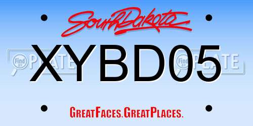 XYBD05 South Dakota License Plate