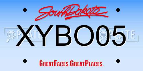 XYBO05 South Dakota License Plate