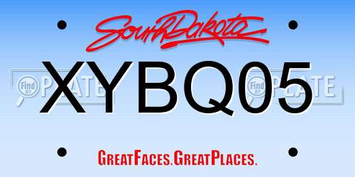 XYBQ05 South Dakota License Plate