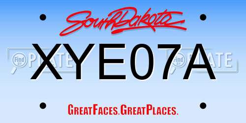XYE07A South Dakota License Plate