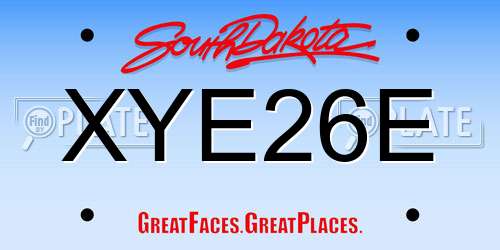 XYE26E South Dakota License Plate