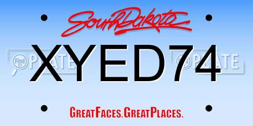 XYED74 South Dakota License Plate