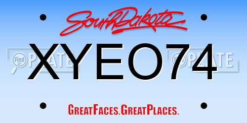 XYEO74 South Dakota License Plate