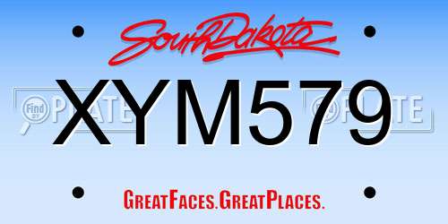 XYM579 South Dakota License Plate
