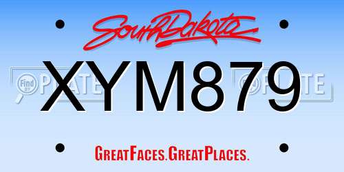XYM879 South Dakota License Plate