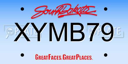 XYMB79 South Dakota License Plate