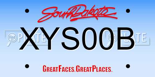 XYS00B South Dakota License Plate