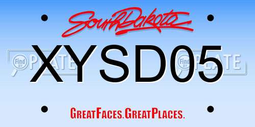 XYSD05 South Dakota License Plate