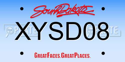 XYSD08 South Dakota License Plate
