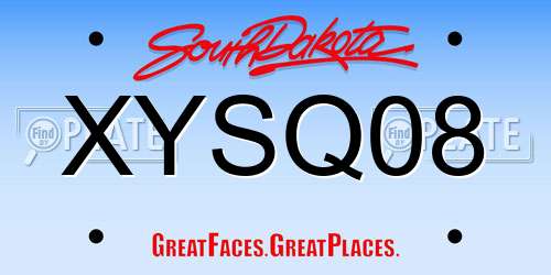 XYSQ08 South Dakota License Plate