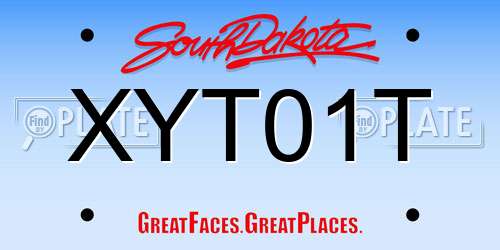 XYT01T South Dakota License Plate