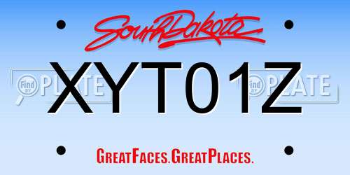XYT01Z South Dakota License Plate