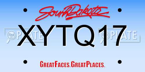 XYTQ17 South Dakota License Plate