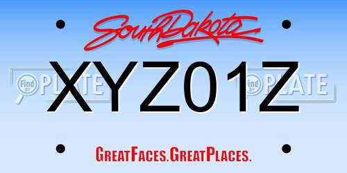 XYZ01Z South Dakota License Plate